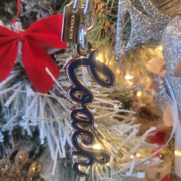 COACH - Blue and Silver Coach Script Keychain (Brand New)(Gift box included) - Picture 6 of 17